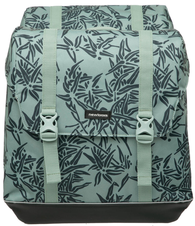 Dubbele fietstas New Looxs Alba Double MIK Bamboo 42 liter 37 x 17 x 37cm (x2) - groen