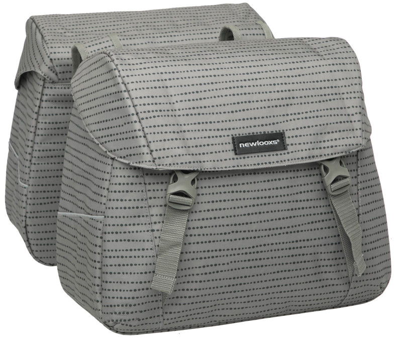 Dubbele fietstas New Looxs Joli Double Nomi 37,0 liter 38 x 18 x 30 cm (x2) - grijs