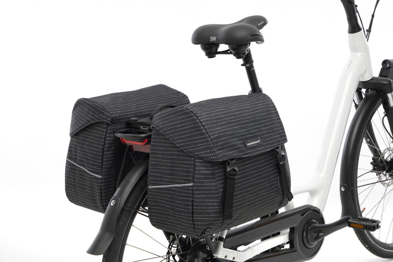 Dubbele fietstas New Looxs Joli Double MIK Nomi 37,0 liter 38 x 18 x 30 cm (x2) - zwart