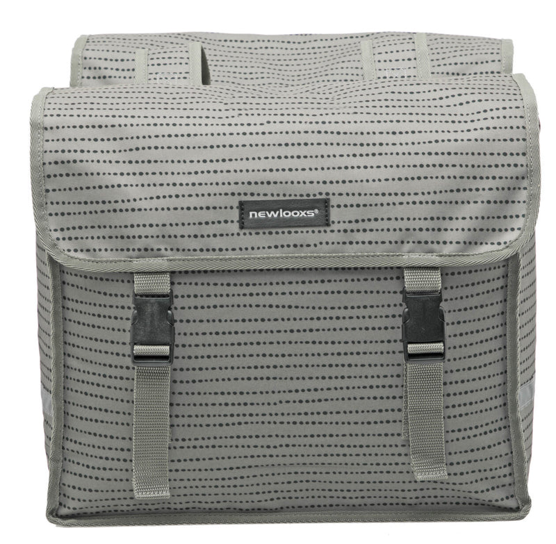 Dubbele fietstas New Looxs Fiori Double Nomi 30 liter 37 x 33 x 12,5 cm (x2) - grijs