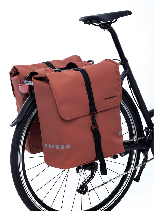 Dubbele fietstas New Looxs Odense Double 39 liter 34 x 16 x 38 cm (x2)- rust