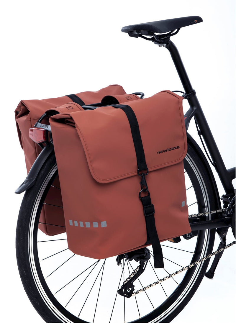 Dubbele fietstas New Looxs Odense Double 39 liter 34 x 16 x 38 cm (x2)- rust