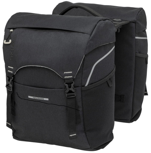 Dubbele fietstas New Looxs Sports Double Racktime 2.0 32 liter - 29 x 16 x 39 cm (x2) - zwart/grijs