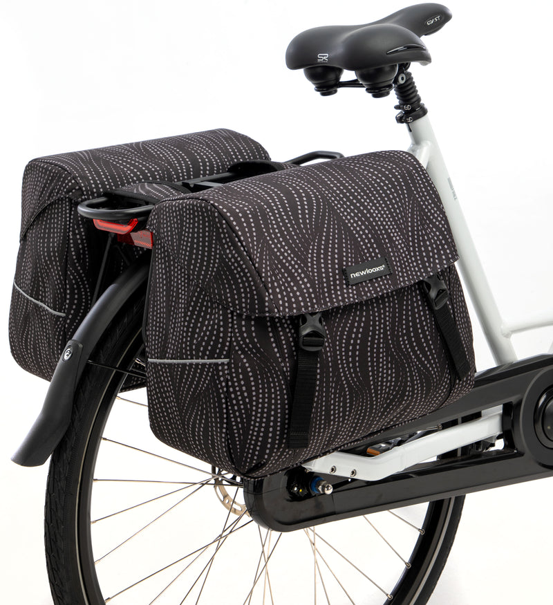 Dubbele fietstas New Looxs Joli Alma 37 liter - 38 x 18 x  30 cm (2x) - zwart