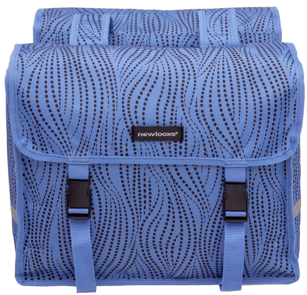 Dubbele fietstas New Looxs Fiori Alma 30 liter - 37 x 12,5 x 33 cm (x2) - blauw
