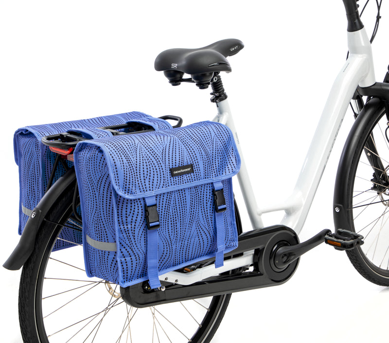 Dubbele fietstas New Looxs Fiori Alma 30 liter - 37 x 12,5 x 33 cm (x2) - blauw