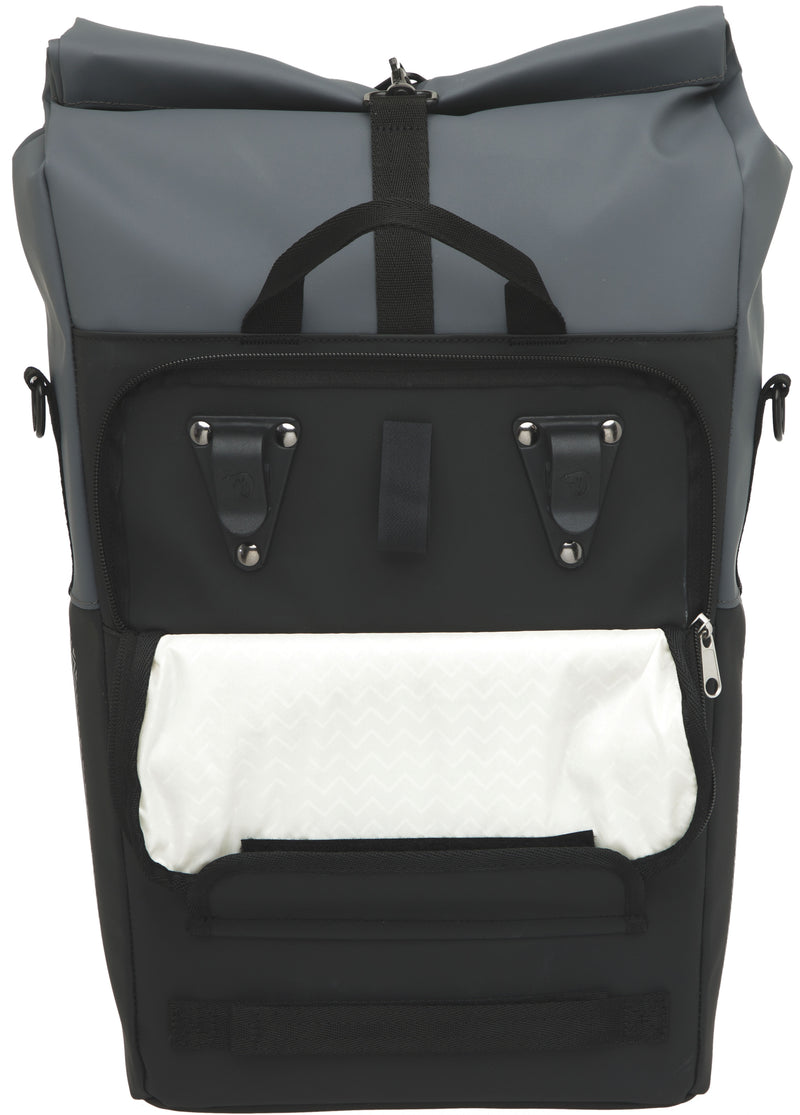 Fietsshopper New Looxs Nyborg 17 liter 30 x 17 x 37 cm - donkergrijs/zwart