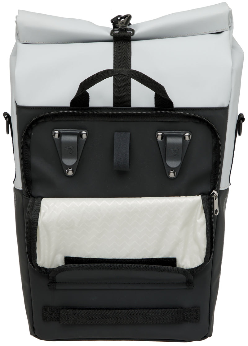 Fietsshopper New Looxs Nyborg 17 liter 30 x 17 x 37 cm - lichtgrijs/zwart