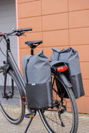 Dubbele fietstas New Looxs Nyborg 34 liter - 30 x 17 x 37cm (x2) - donkergrijs/zwart