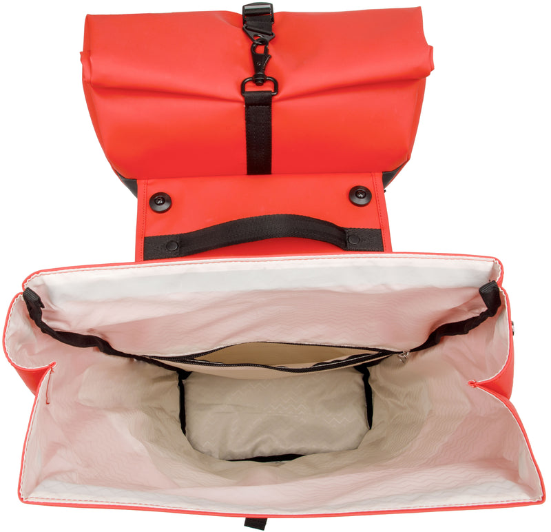 Dubbele fietstas New Looxs Nyborg MIK 34 liter - 30 x 17 x 37cm (x2) - rood/zwart