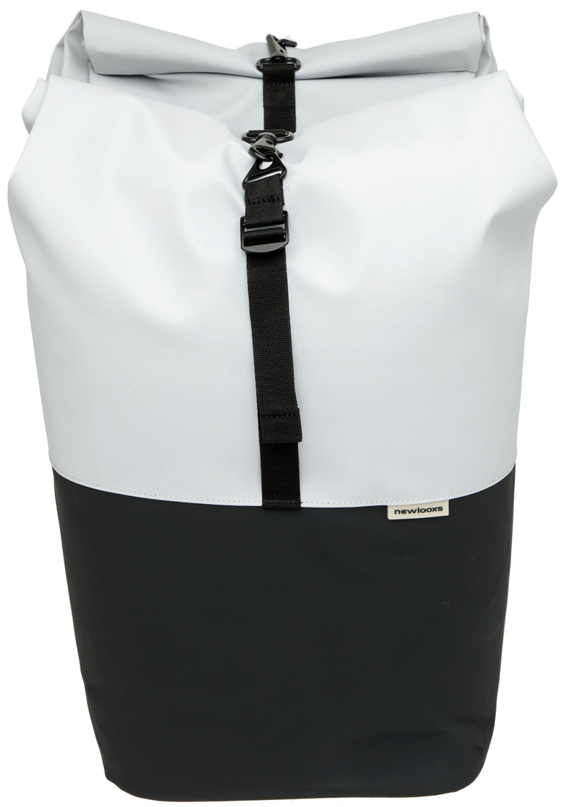 Dubbele fietstas New Looxs Nyborg MIK 34 liter - 30 x 17 x 37cm (x2) - lichtgrijs/zwart