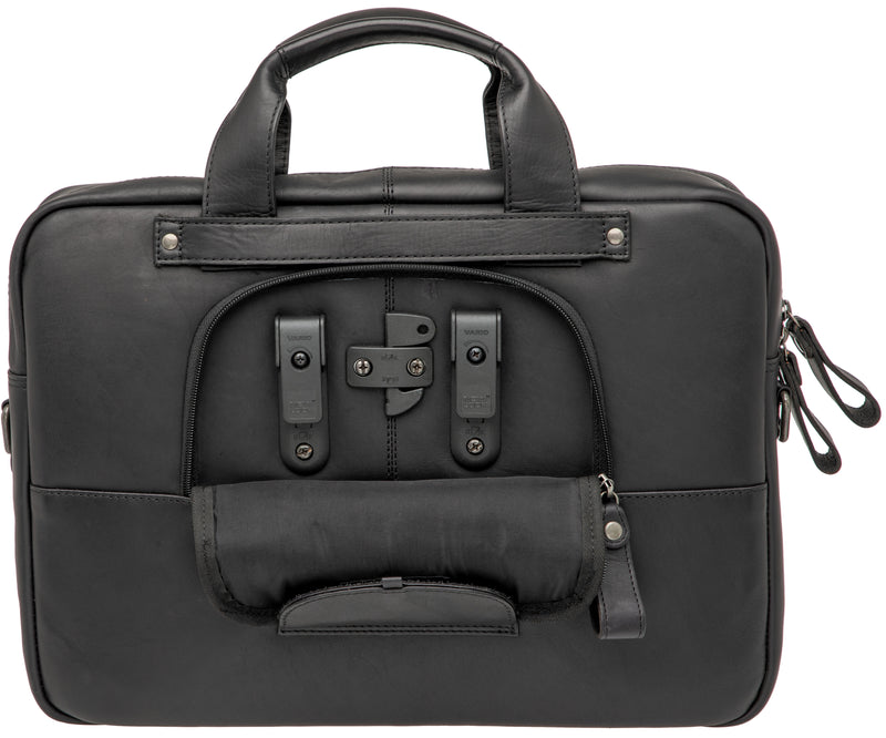 Laptoptas New Looxs Luko 7.5 liter - 42 x 6 x 30 cm - gemaakt van luxe leder - zwart