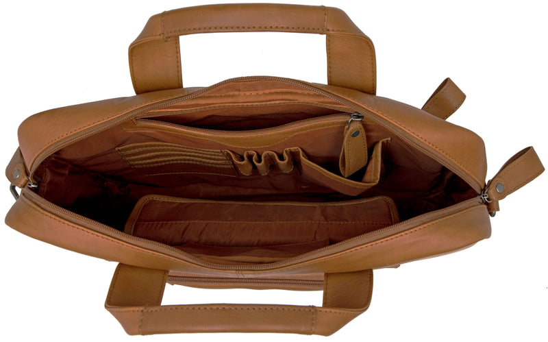 Laptoptas New Looxs Luko 7.5 liter - 42 x 6 x 30 cm - gemaakt van luxe leder - cognac