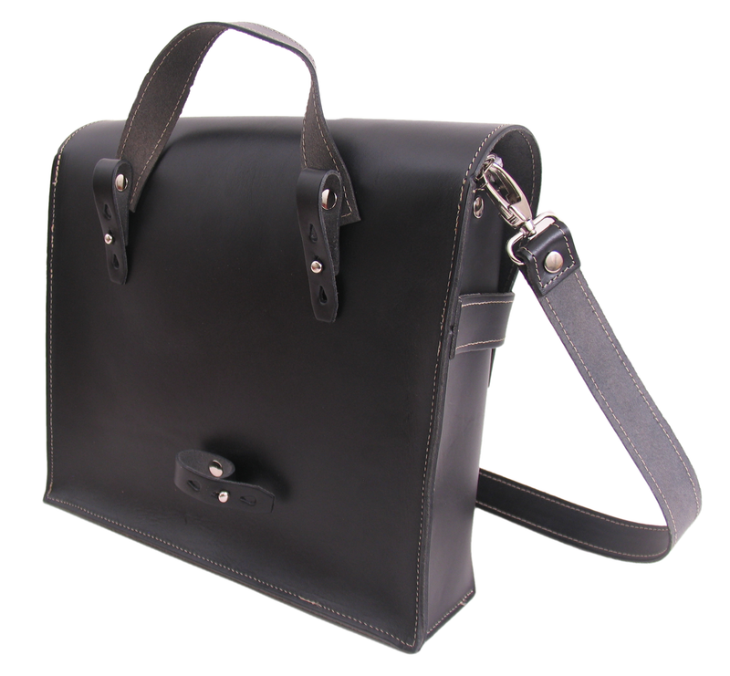 Fietstas Monte Grappa leer 7,5 liter 30 x 10 x 25 liter - zwart