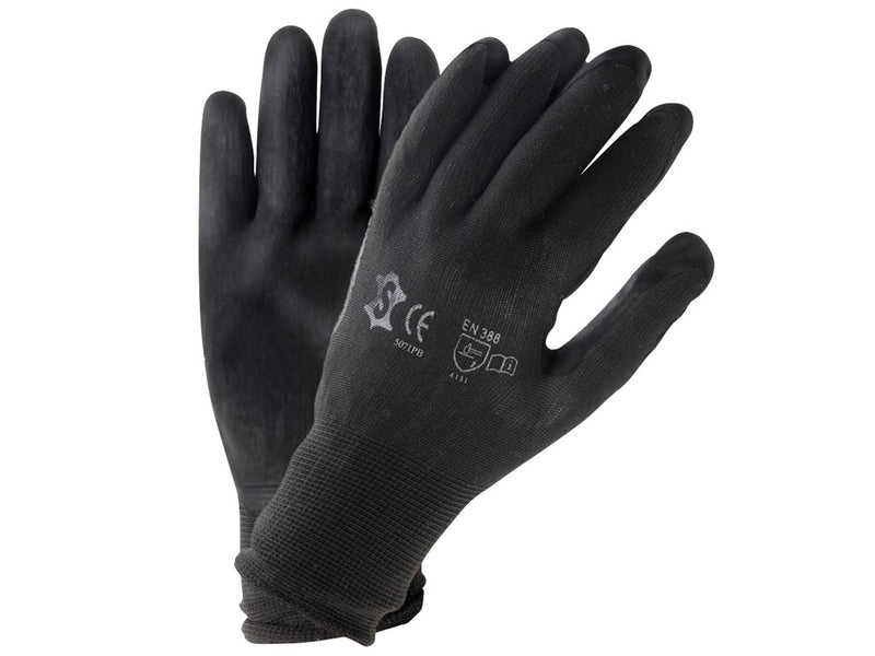 Montagehandschoen werkplaats polyester met PU-coating XL - zwart