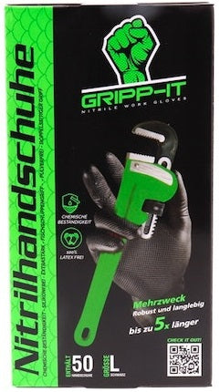 Handschoenen GRIPP-IT Nitril L - doos à 50 stuks - zwart