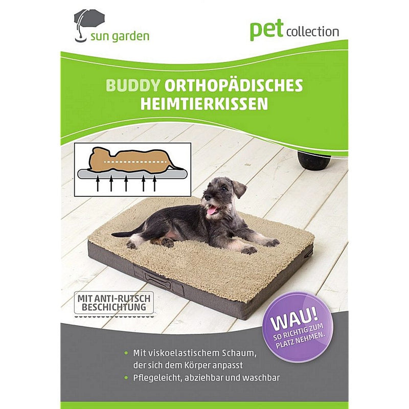 Sun Garden Buddy Orthopedisch Hondenkussen 100x65x10cm Beige/Donkerbruin