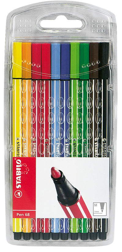 Stabilo 10 pen 68 in etui ass. 6810