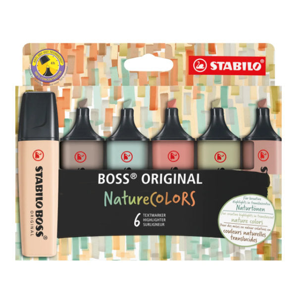 STABILO BOSS ORIGINAL - Markeerstift - Set 6 Stuks - NatureColors