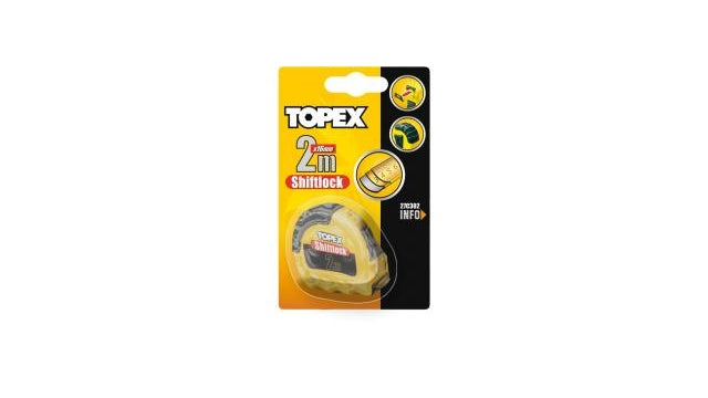 Topex Rolmaat 10 Mtr Shiftlock Nylon Gecoat