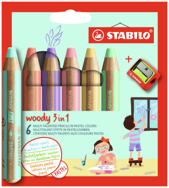 STABILO woody 3 in 1 - Multitalent potlood - Set 6 St.