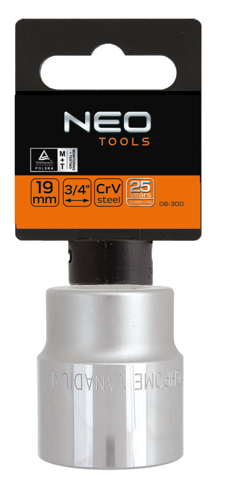 Neo Tools Dop 41 3/4 Aansluiting 12 Kant DIN 3124 CRV Staal TUV M+T