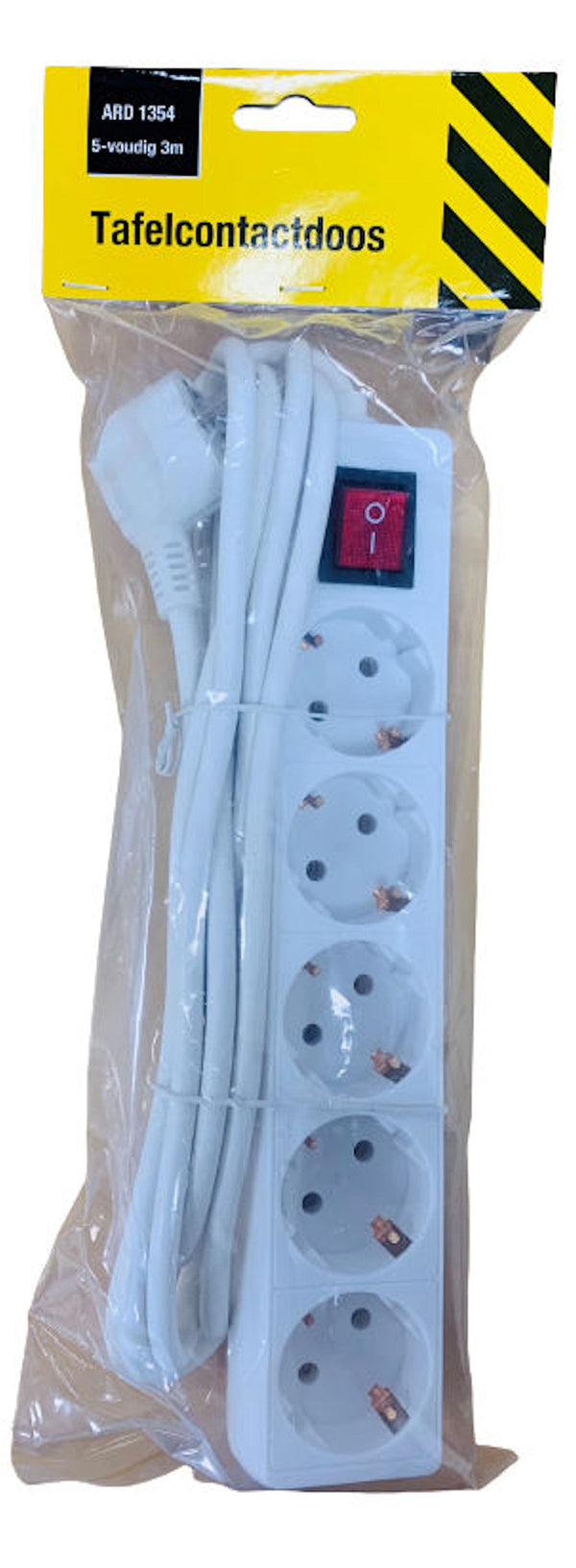 Tafelcontactdoos 5-voud RA+SCH 3m.
