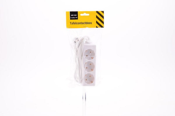 Tafelcontactdoos 3-voud RA 1,5m.