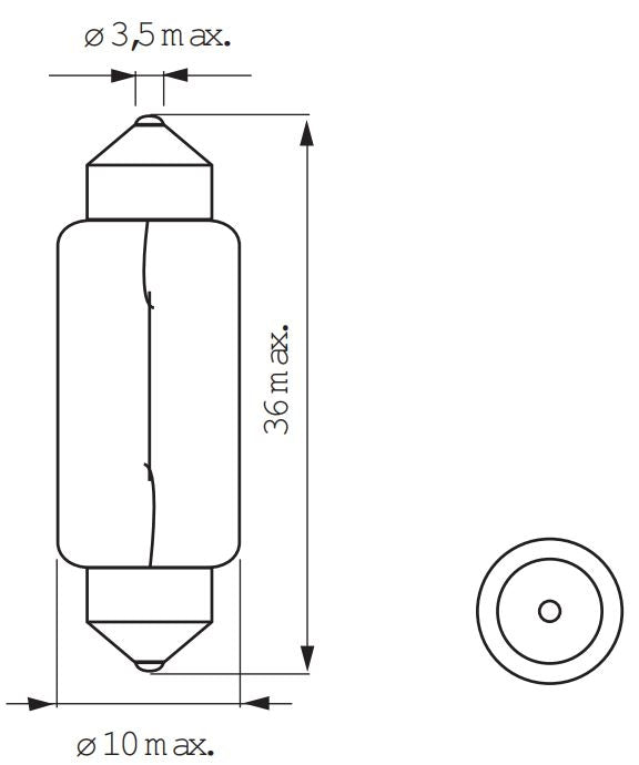 Lamp 6V-10W BUIS 11x38