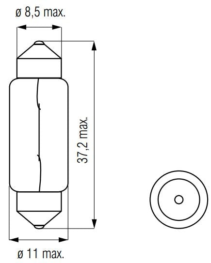 Lamp 12V-5W BUIS 11x38