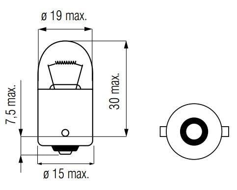 Lamp 12V 21W BA15S oranje