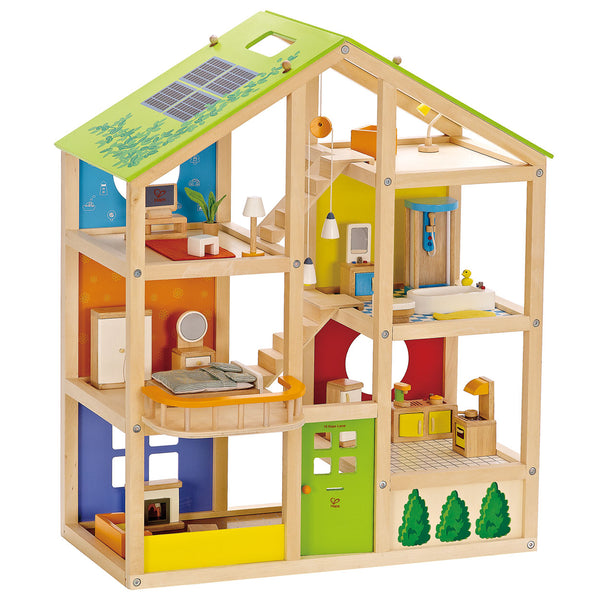 Hape Houten 4 Seizoenen Poppenhuis Met Meubels