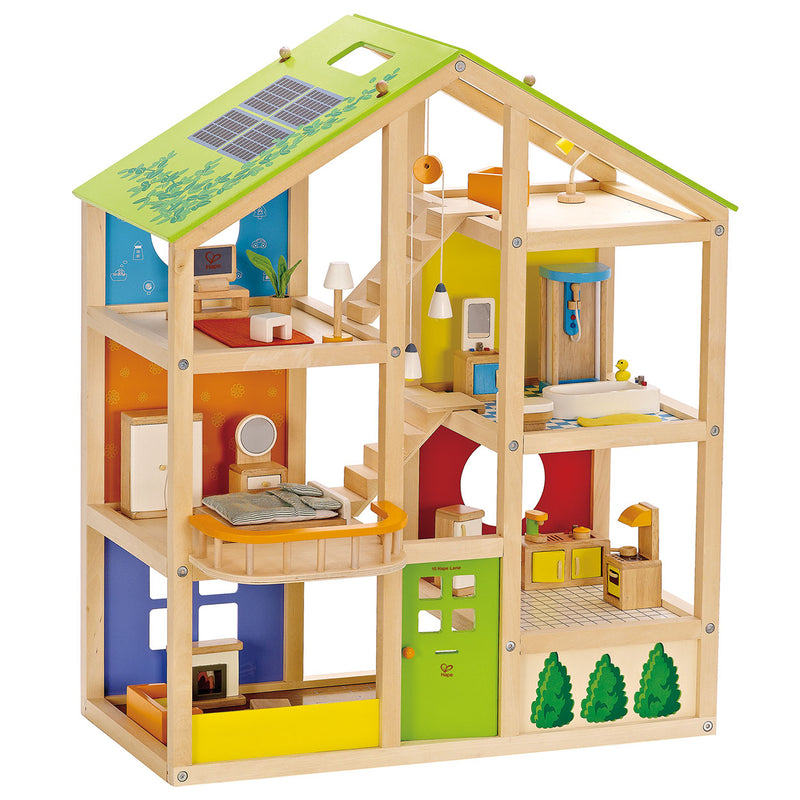 Hape Houten 4 Seizoenen Poppenhuis Met Meubels