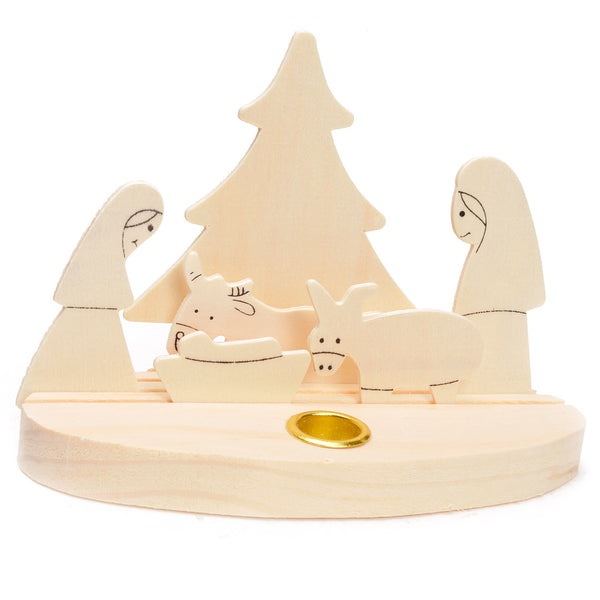 Kaarsjeshouder Kerststal, 7dlg.
