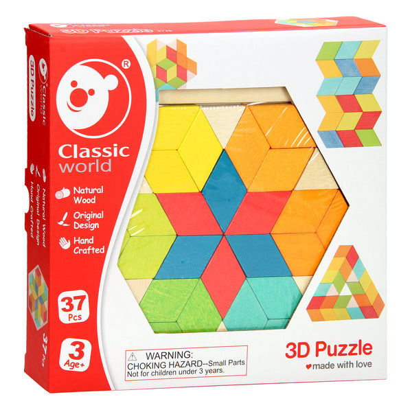 Houten 3D Mozaïekpuzzel, 37st.