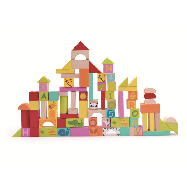 Classic World Houten Blokken Dieren, 100dlg.