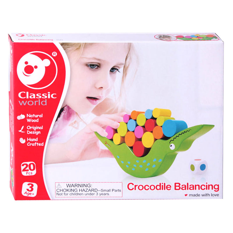 Classic World Houten Balansspel Krokodil, 20dlg.