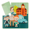 Classic World Houten Puzzel Op School, 4in1