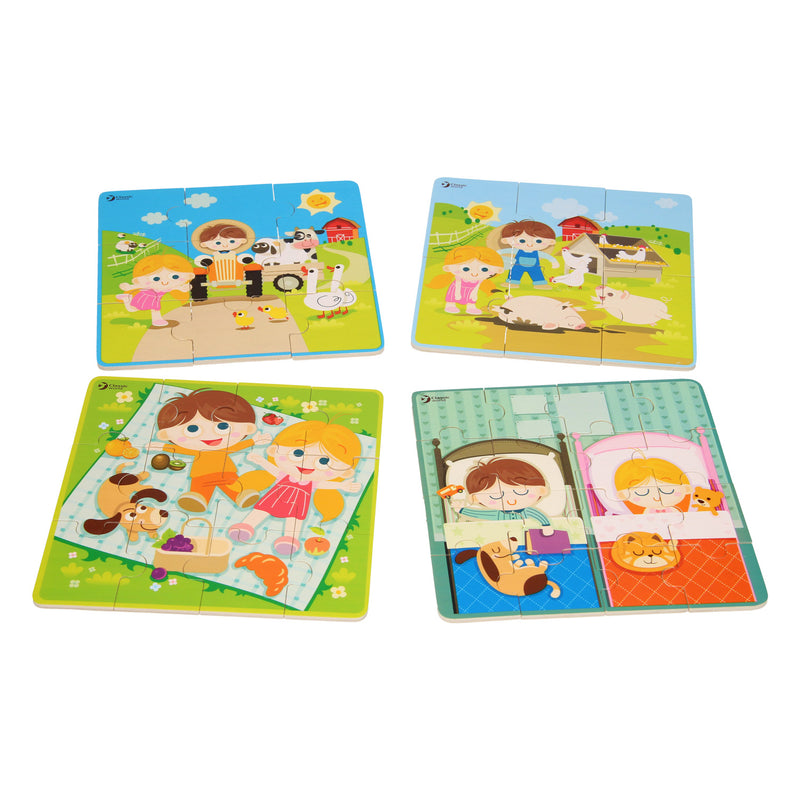 Classic World Houten Puzzel Boerderij, 4in1