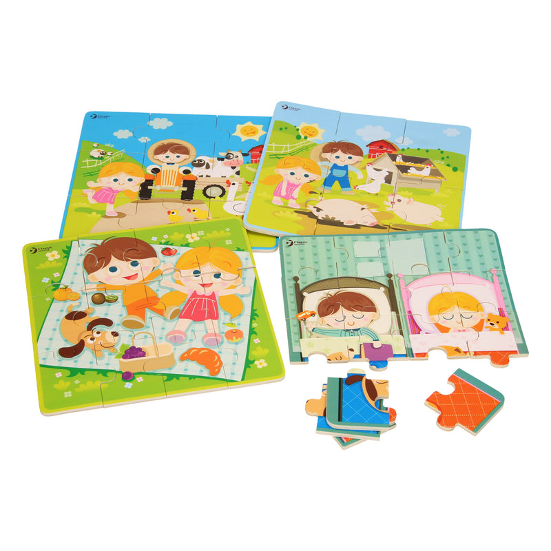 Classic World Houten Puzzel Boerderij, 4in1