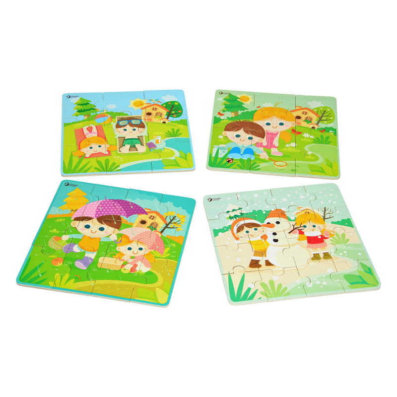 Classic World Houten Puzzel Seizoenen, 4in1