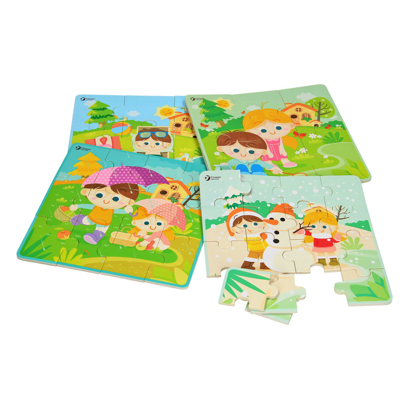Classic World Houten Puzzel Seizoenen, 4in1