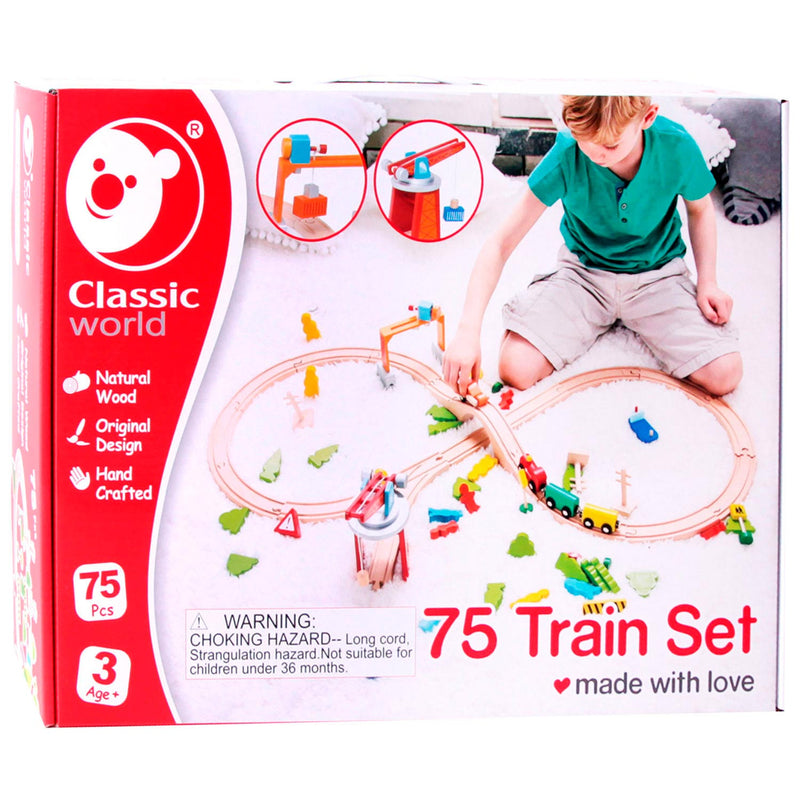 Classic World Houten Treinset, 75dlg.