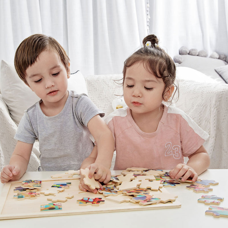 Classic World Houten Legpuzzel Dieren in de Stad, 49st.