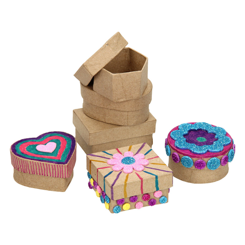 Opbergdoosjes Papier-maché Klein, 6st.