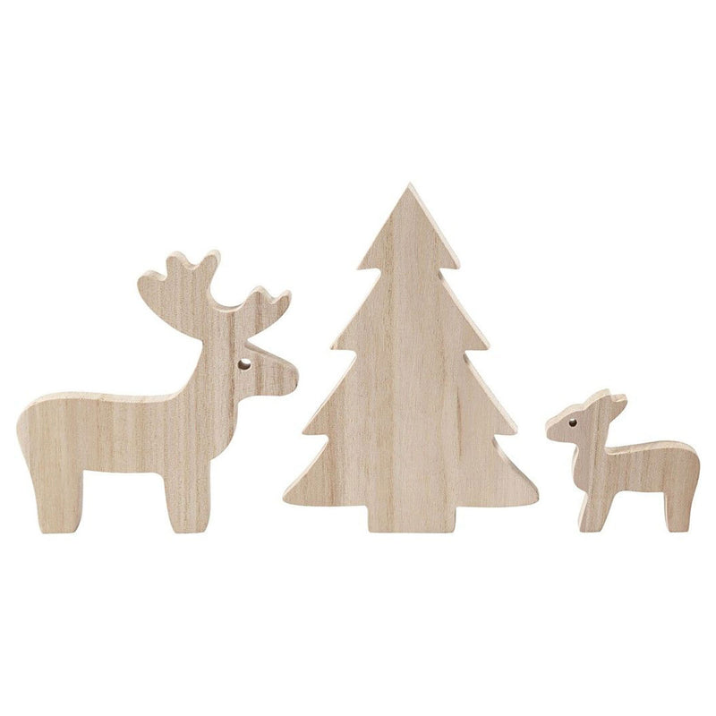 Houten Rendieren met Kerstboom