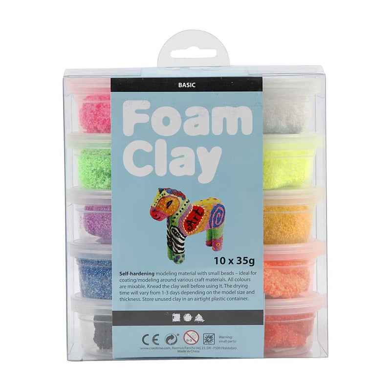 Foam Klei - Basiskleuren, 10x35gr