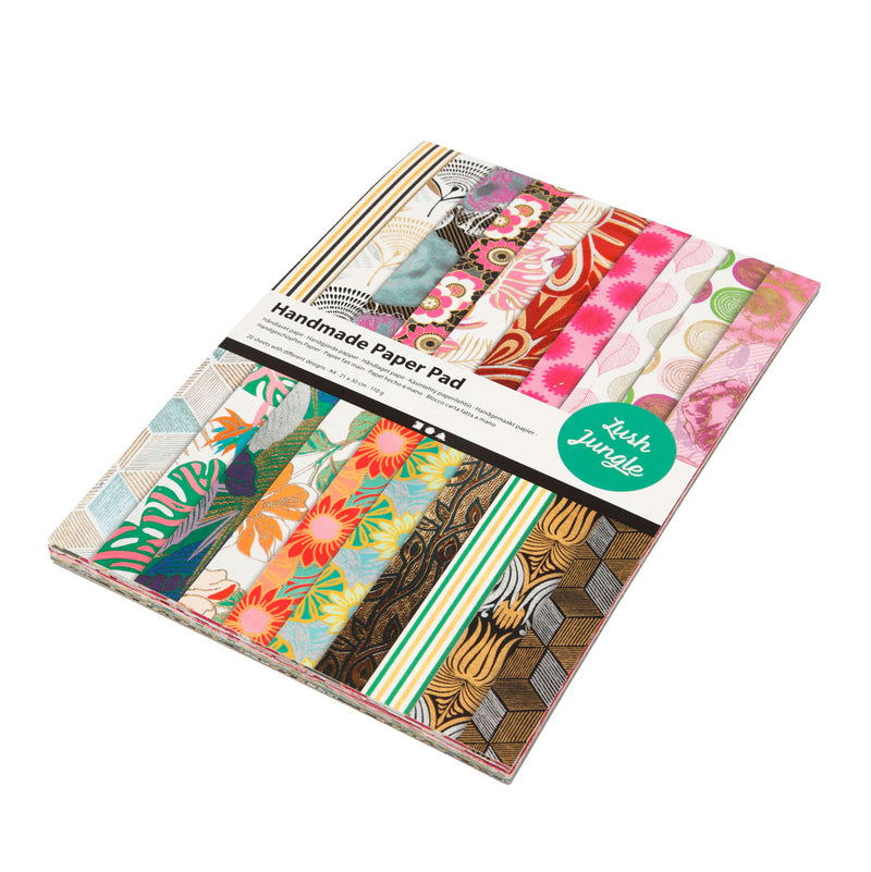 Papierblok Jungle met handgemaakt Papier, 20 vellen