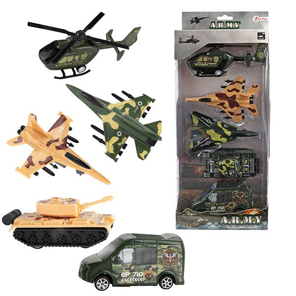 5 army voertuigen militair in ds 15898A