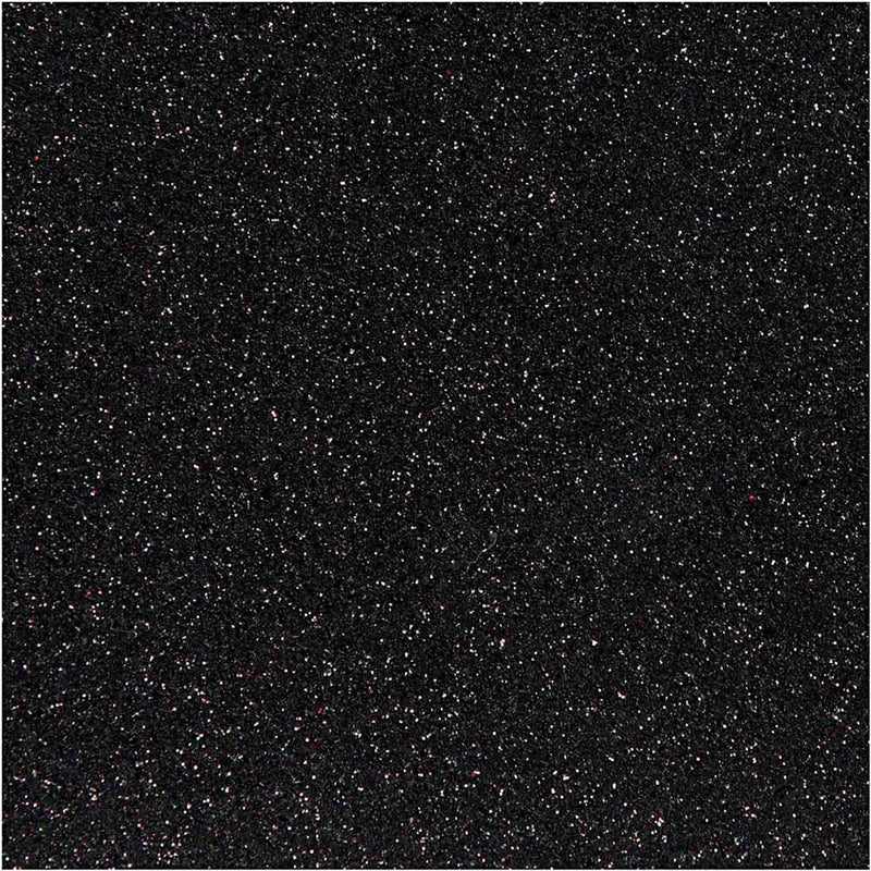 Opstrijkfolie Glitter Zwart, A5